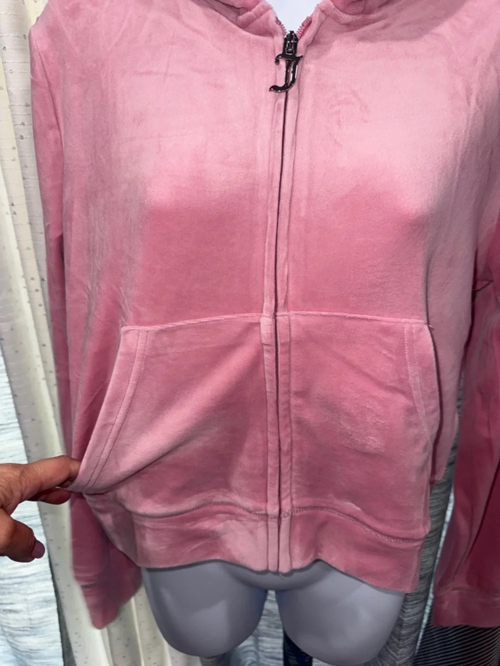 Juicy Couture- NWT Dusty Rose Velour Rhinestone Logo Size Large - Picture 10 of 16